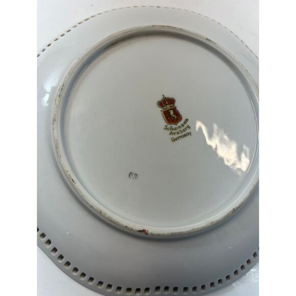 Schumann Bavaria Vintage Decorative Plate Fruit Design Gold Trim Pierced Border - Picture 3 of 6